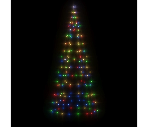 Árbol de Navidad en asta de bandera 200 LED de colores 180 cm