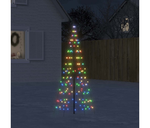 Árbol de Navidad en asta de bandera 200 LED de colores 180 cm