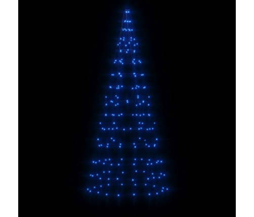 Árbol de Navidad en asta de bandera 200 LED azul 180 cm