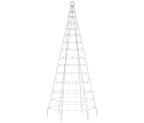 Árbol de Navidad en asta de bandera 200 LED azul 180 cm