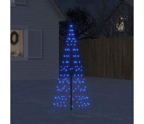 Árbol de Navidad en asta de bandera 200 LED azul 180 cm