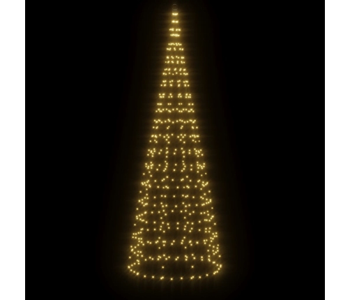 Árbol de Navidad en asta de bandera 550 LED blanco cálido 300cm