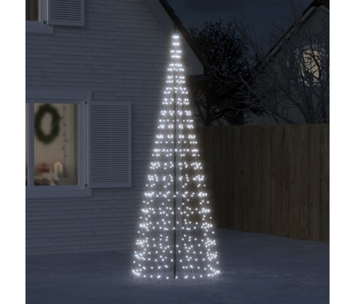 Árbol de Navidad en asta de bandera 550 LED blanco frío 300 cm