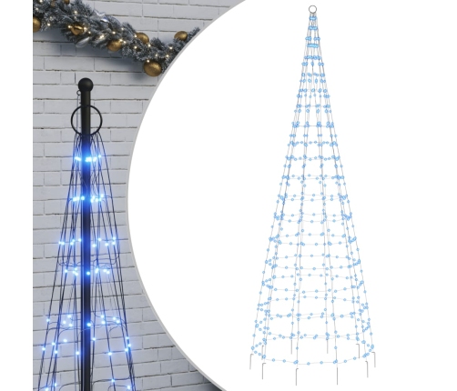 Árbol de Navidad en asta de bandera 550 LED azul 300 cm