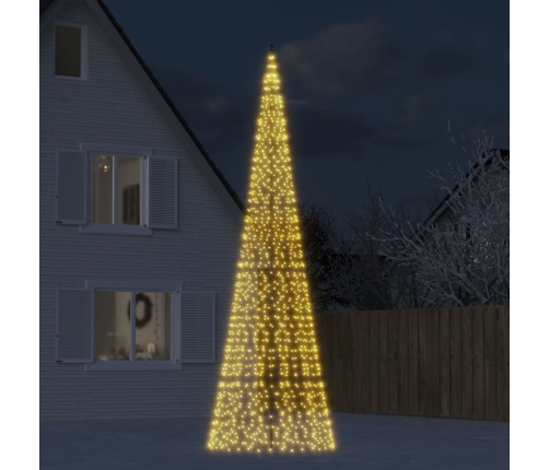 Árbol de Navidad en asta bandera 1534 LED blanco cálido 500 cm