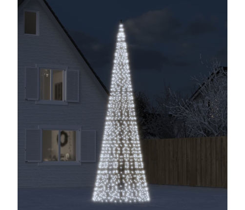 Árbol de Navidad en asta de bandera 1534 LED blanco frío 500 cm