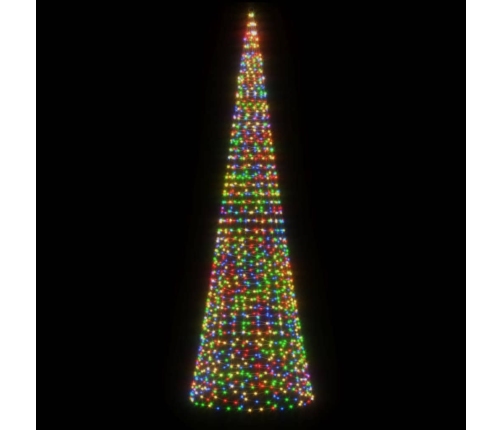 Árbol de Navidad en asta de bandera 1534 LED colores 500 cm