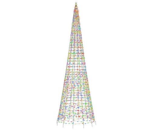 Árbol de Navidad en asta de bandera 1534 LED colores 500 cm