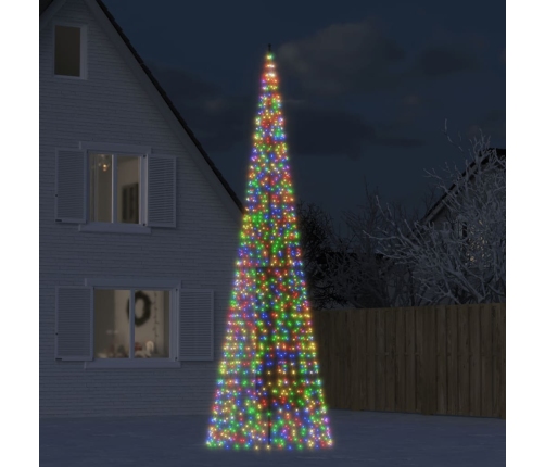 Árbol de Navidad en asta de bandera 1534 LED colores 500 cm