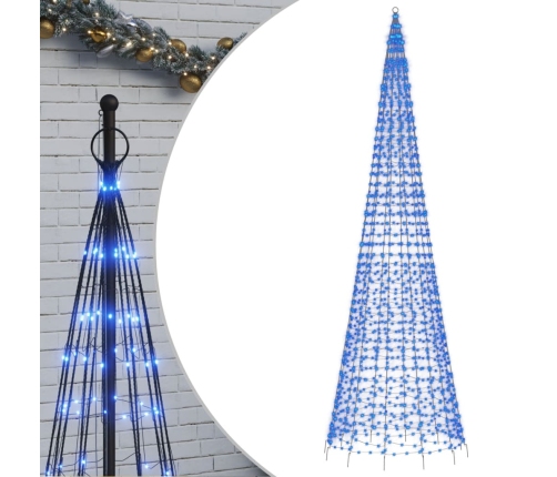 Árbol de Navidad en asta de bandera 1534 LED azul 500 cm