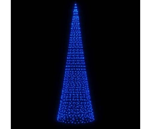 Árbol de Navidad en asta de bandera 1534 LED azul 500 cm