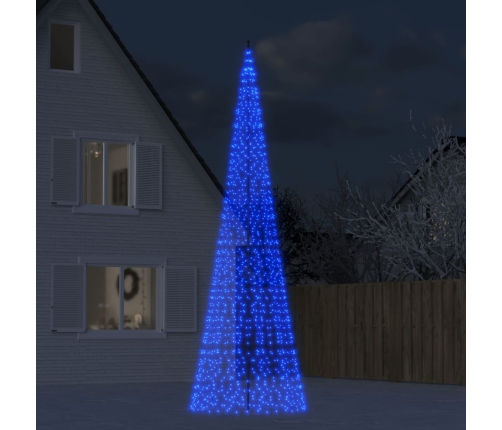 Árbol de Navidad en asta de bandera 1534 LED azul 500 cm