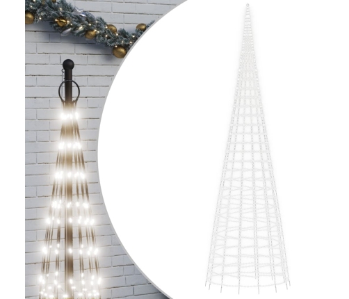 Árbol de Navidad en asta de bandera 3000 LED blanco frío 800 cm