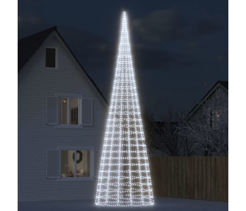 Árbol de Navidad en asta de bandera 3000 LED blanco frío 800 cm