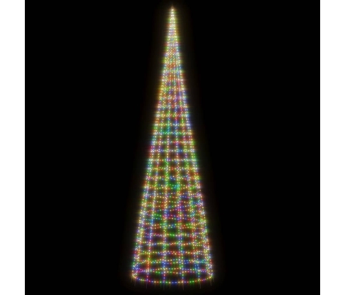 Árbol de Navidad en asta de bandera 3000 LED colores 800 cm