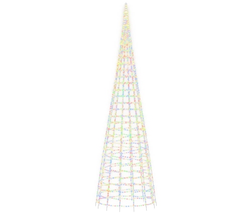 Árbol de Navidad en asta de bandera 3000 LED colores 800 cm