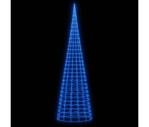 Árbol de Navidad en asta de bandera 3000 LED azul 800 cm