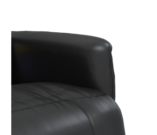 Sillón reclinable masaje con reposapiés cuero sintético negro