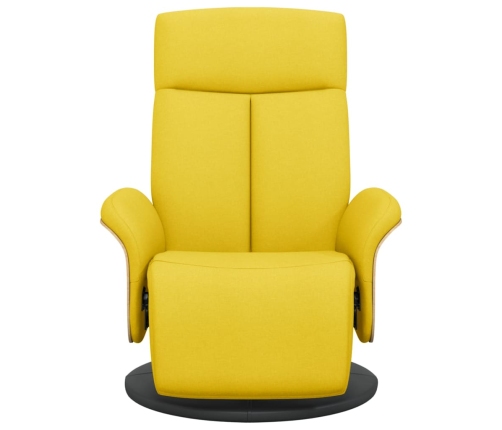 Sillón reclinable con reposapiés tela amarillo claro