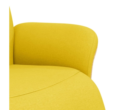 Sillón reclinable con reposapiés tela amarillo claro