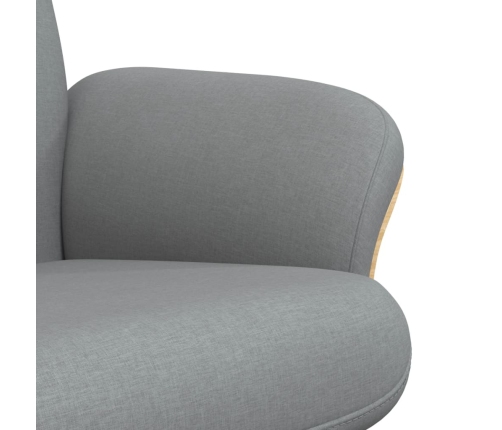 Sillón reclinable con reposapiés tela gris claro