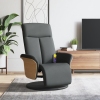 Sillón reclinable de masaje con reposapiés tela gris oscuro