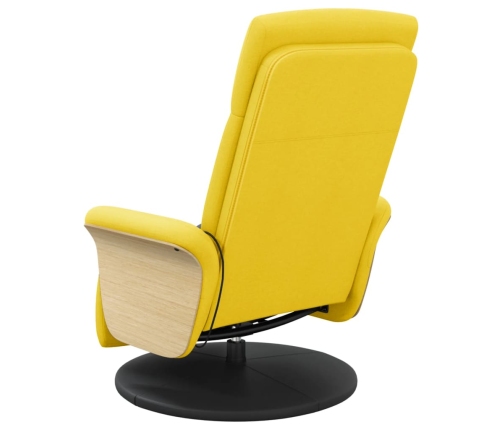 Sillón reclinable de masaje con reposapiés tela amarillo claro