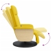 Sillón reclinable de masaje con reposapiés tela amarillo claro