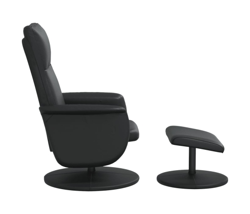 Sillón reclinable con reposapiés cuero sintético negro