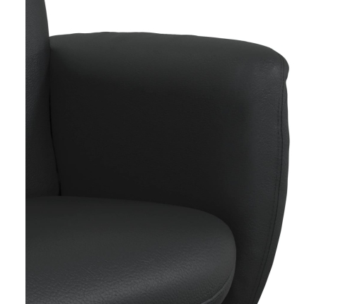 Sillón reclinable con reposapiés cuero sintético negro