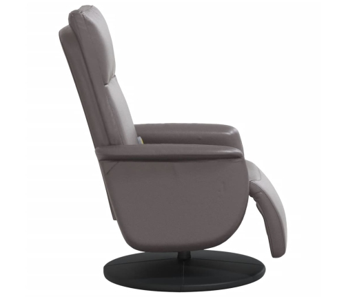 Sillón reclinable de masaje con reposapiés cuero sintético gris