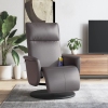 Sillón reclinable de masaje con reposapiés cuero sintético gris