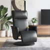 Sillón reclinable masaje con reposapiés cuero sintético negro