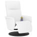 Sillón reclinable masaje con reposapiés cuero sintético blanco