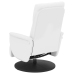 Sillón reclinable masaje con reposapiés cuero sintético blanco