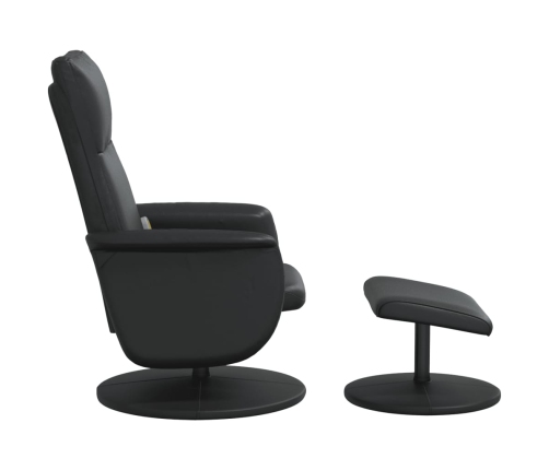 Sillón reclinable masaje con reposapiés cuero sintético negro