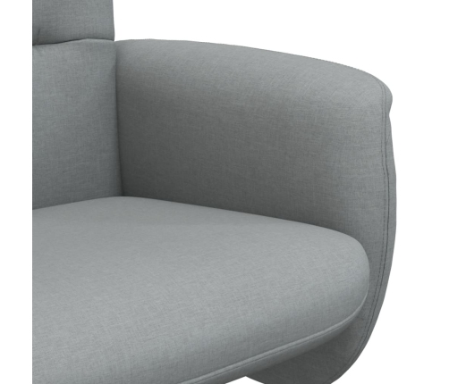 Sillón reclinable con reposapiés tela gris claro