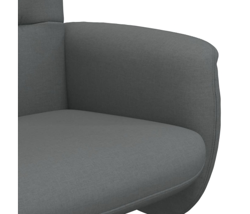 Sillón reclinable con reposapiés tela gris oscuro