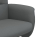 Sillón reclinable con reposapiés tela gris oscuro