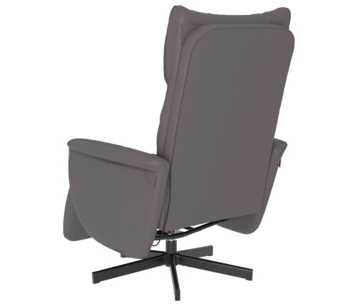 Sillón reclinable de masaje con reposapiés cuero sintético gris