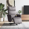 Sillón reclinable de masaje con reposapiés cuero sintético gris