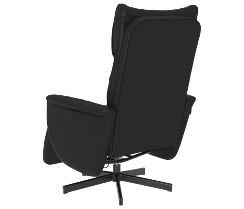 Sillón reclinable masaje con reposapiés cuero sintético negro