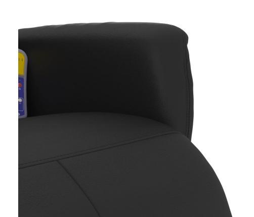 Sillón reclinable masaje con reposapiés cuero sintético negro