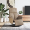 Sillón reclinable con reposapiés cuero sintético capuchino