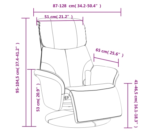 Sillón reclinable masaje con reposapiés cuero sintético negro