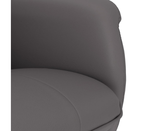 Sillón reclinable con reposapiés cuero sintético gris