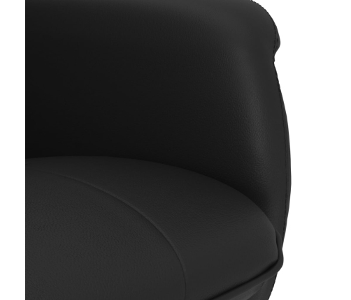 Sillón reclinable con reposapiés cuero sintético negro