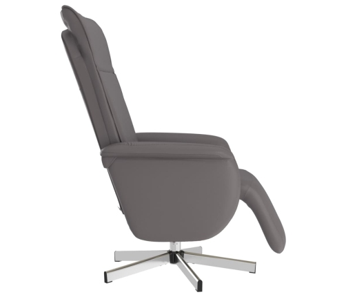 Sillón reclinable de masaje con reposapiés cuero sintético gris