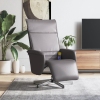 Sillón reclinable de masaje con reposapiés cuero sintético gris