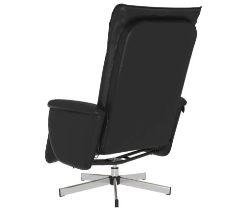 Sillón reclinable masaje con reposapiés cuero sintético negro